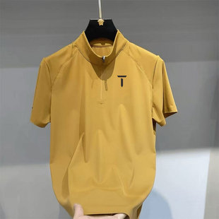 T/欧巡赛高尔夫男装短袖T恤25夏季轻薄防晒弹力透气翻领POLO衫