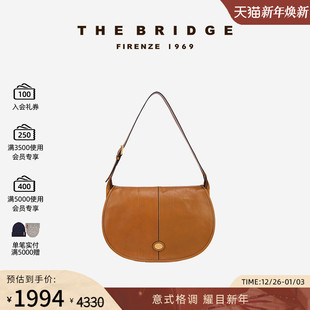 手工牛皮斜挎包女休闲大容量时尚 桥牌 百搭女士单肩包 Bridge The