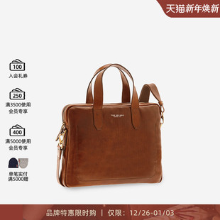 微瑕特卖 桥牌 手工牛皮中号男复古手提包公文包 Bridge The