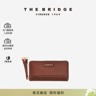 手工牛皮钱包女士手拿包卡包钱夹 The Bridge 桥牌 微瑕特卖