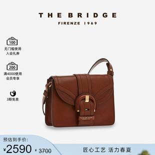 桥牌 手工牛皮中号小方包女士复古单肩斜挎包高级时尚 Bridge The