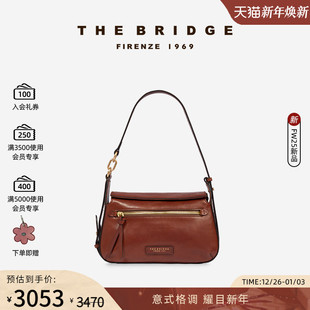 INGRID系列女士意式 The 新品 桥牌 翻盖磁吸牛皮斜挎包 Bridge
