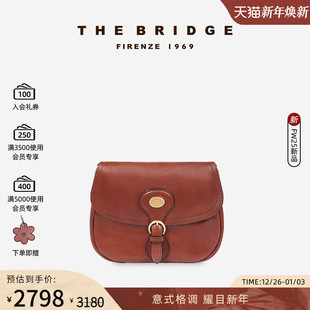 ISADORA系列女士意式 The 新品 桥牌 牛皮宽肩带翻盖斜挎包 Bridge