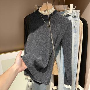 T恤 女内搭秋冬内搭加绒加厚长袖 4511 实拍绵羊绒半高领德绒打底衫