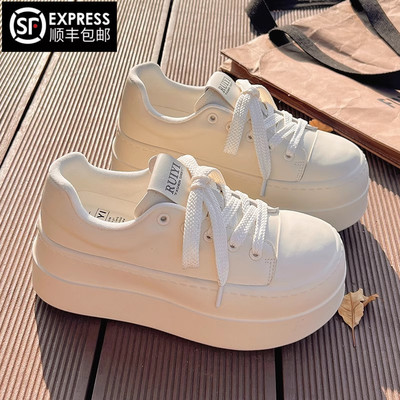 小白鞋百搭奶fufu配裙子松糕鞋子