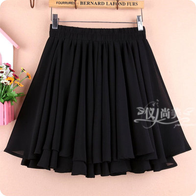 a字大摆纱裙女短裙雪纺半身裙蓬蓬裙裤裙子夏季大码打底高腰半裙