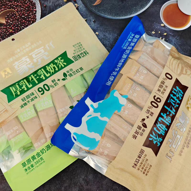 蒙亮厚乳牛乳奶茶380克袋装独立条塔拉牛乳奶茶特产办公休闲早餐图片