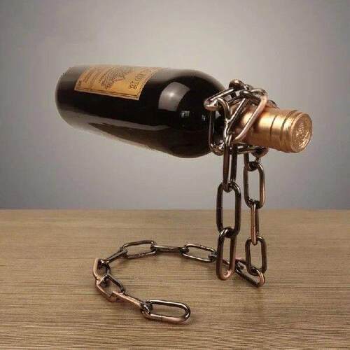 Creative Floating 3D Chain Wine Stand Nodic Metal