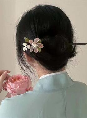 Ancient Style Coloured Glazed Flower Hairpin Women