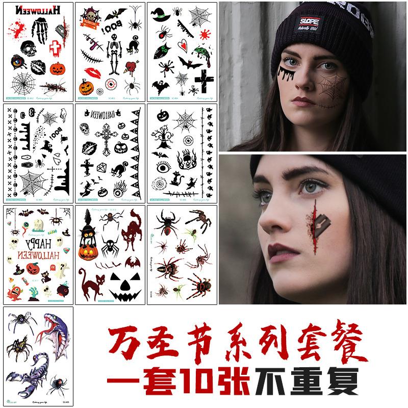 Halloween tattoo stickers Scary scar tattoo stickers 纹身贴