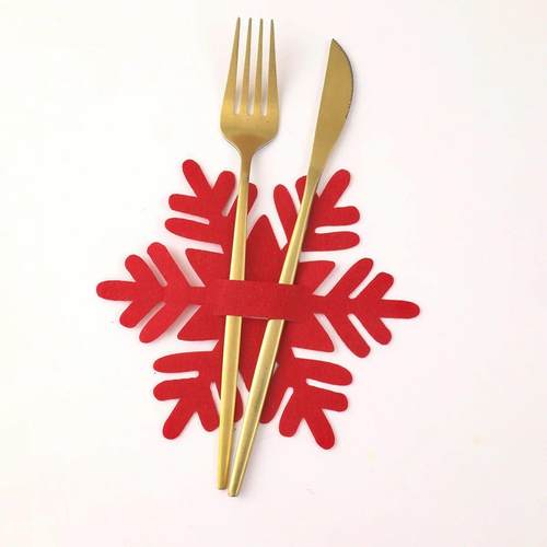 12pcs Christmas Felt Cutlery Holders with Tree Snowflake