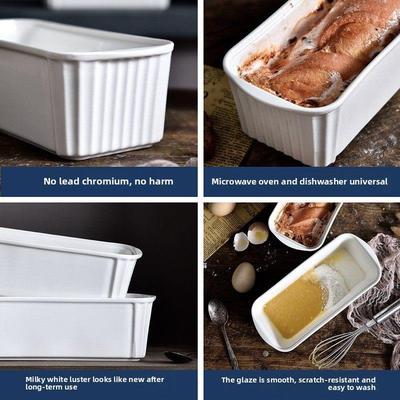 White ceramic baking cup European bread baking bowl
