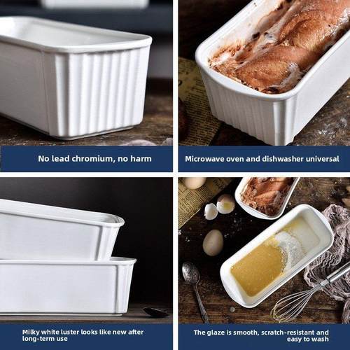 White ceramic baking cup European bread baking bowl