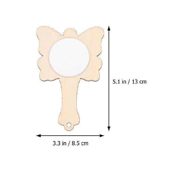 8 Pcs Butterfly Mirrors Mini Handheld Wooden Craft DIY