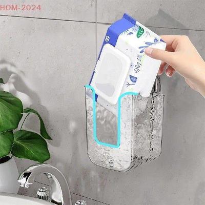 Wall Mounted Tissue Box With Suction Cup Punch Free Paper