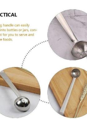 2 Pcs Pulp Strainer Spoon Stainless Steel Jar Olive Tool