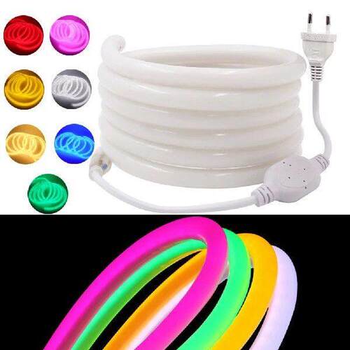 220V Round LED Neon Strip Light with EU Plug 2835 120LEDs/m
