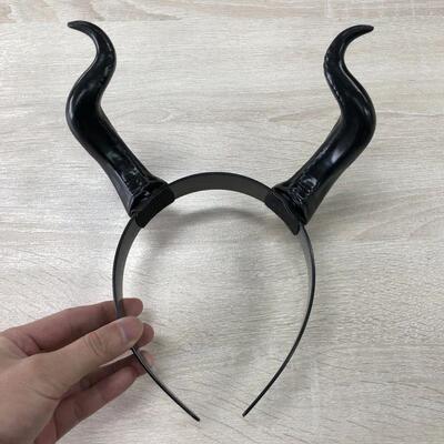 Women Black Demon Horns Headpiece Cosplay Animal Antelope