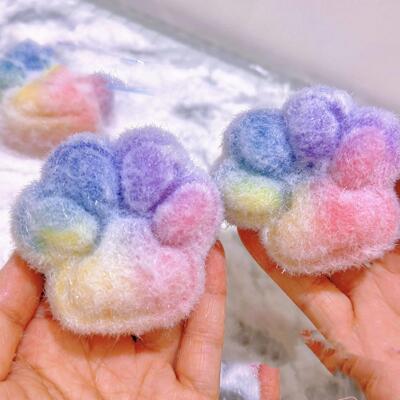Colorful Plush Soft Kittens Antisss Foot Paws Squishy Tapa F