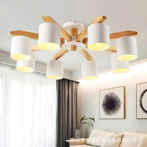 Wrought iron & solid wood E27 nordic personality simple