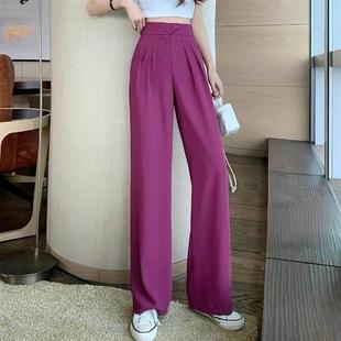 for womens waist leg suit high pants thin Wide summer