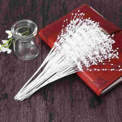 100 Pcs Greeting Card Decoration ABS Pearl Stick Beads