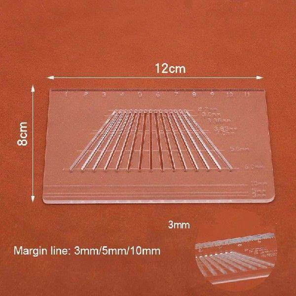 1Pcs Acrylic Multifunctional Ruler 12x8cm DIY Leather Craft