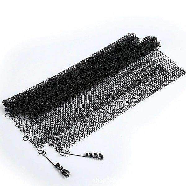 2 Pcs Indoor Fireplace Mesh Screens Black Out Curtain Iron