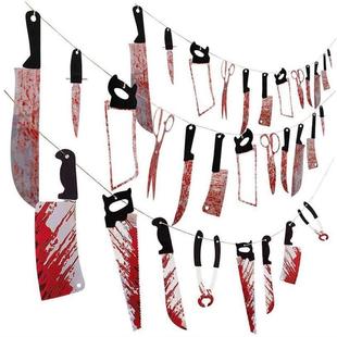 flags pull blood knife 饰 Halloween skewers万圣装 decorations