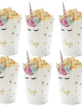 Unicorn Party Supplies Paper Popcorn Box Cookie Gift Box Bag