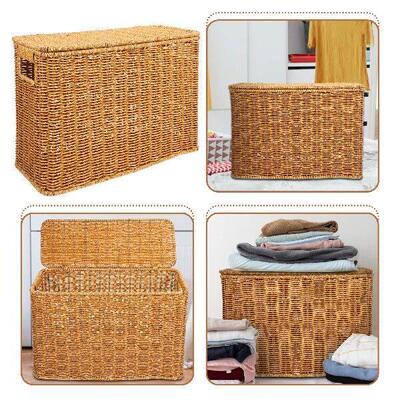 Woven Toys Container Crimp Storage Box Baskets Magazine