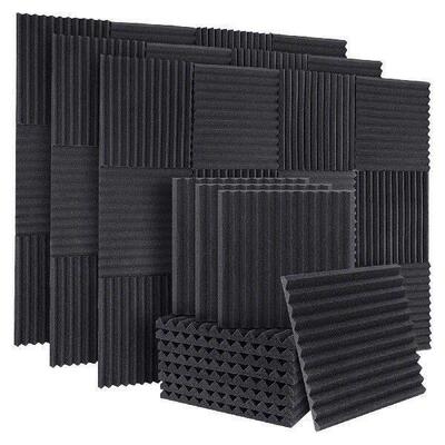 HOT!50Pcs Acoustic Soundproof Foam Sound Absorbing Panels