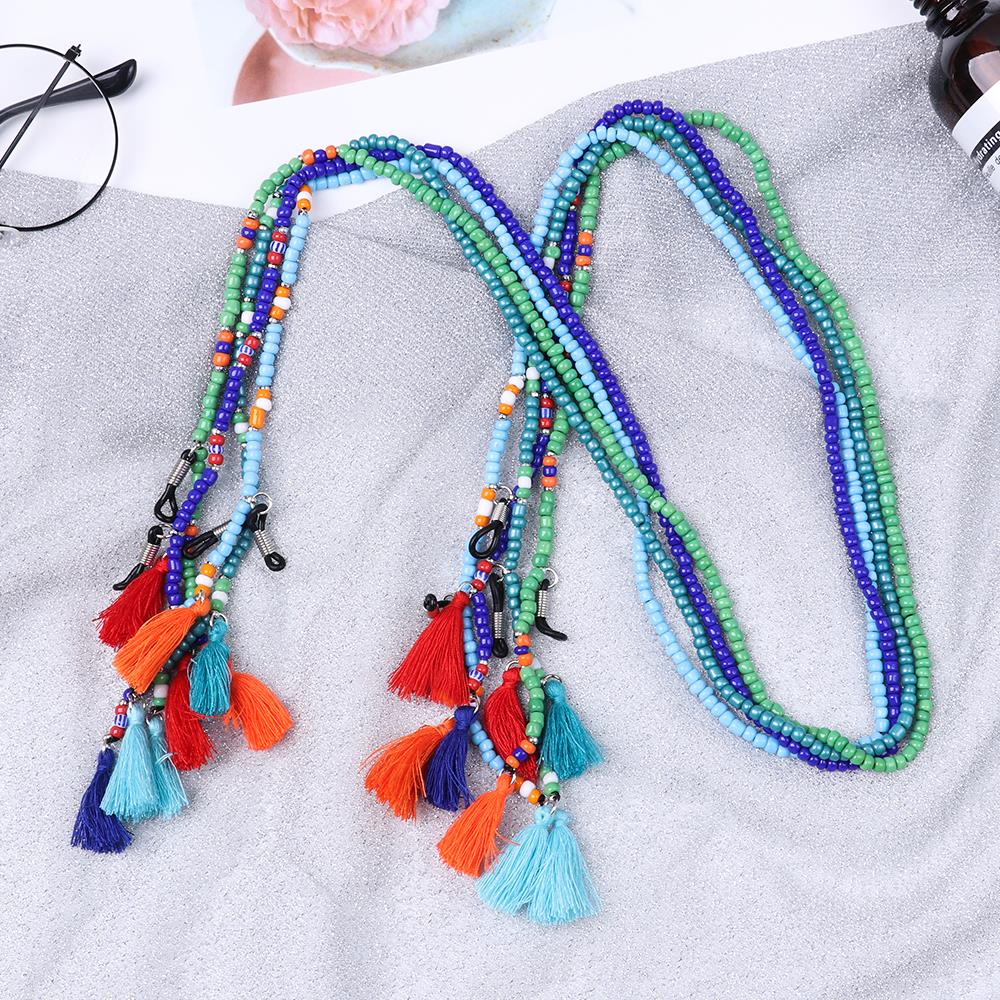 PC Colored Beads Glasses Chain Eyeglass Lanyard Strap Cord