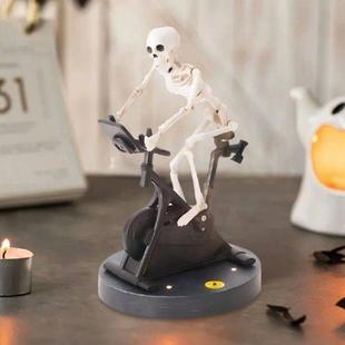 Skeleton Spin Bike Funny Resin Decorations Halloween