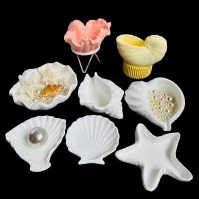 Conch Shell Candle Vessel Silicone Mold Scallop Shape Gypsum