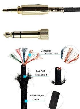 Poyatu耳机维修线材1.2M耳机延长线2M高品质音讯线亚克力吊饰配件