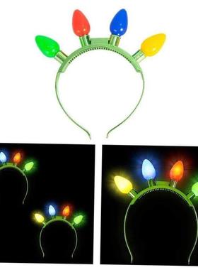 1 Pack Christmas Light Up Bulb Headband Led Glow Christmas H