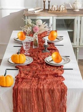 Thanksgiving Party Table Runner Gauze Bohemian Style