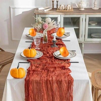 Thanksgiving Party Table Runner Gauze Bohemian Style