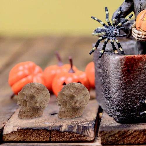 20 Pcs Resin Skull Small Head Ornament Houseplant Decorate