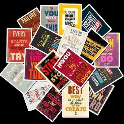 25PCS Motivational Typography Life Quotes Diary Stickers