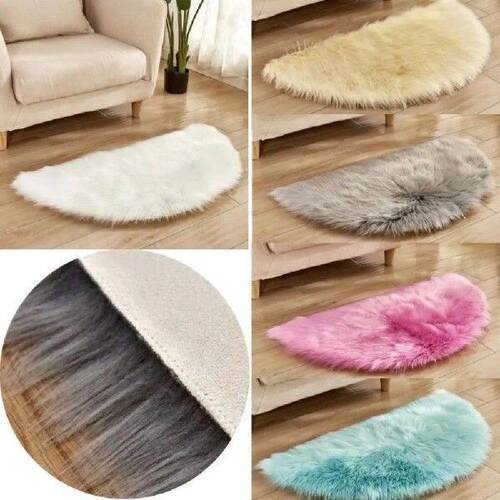 Soft Half Round Bedroom Carpets Long Plush Thicken Door