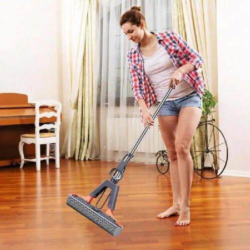 Squeeze Mop Adjustable Handle Floor Roller Mop In PVA