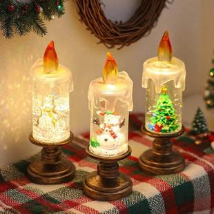 Candle Globe Lamp Magical Decor圣诞 LED Falling Snow