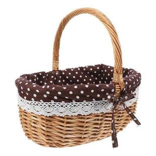 Storage Fruit Basket Picnic Picking Empty Rattan