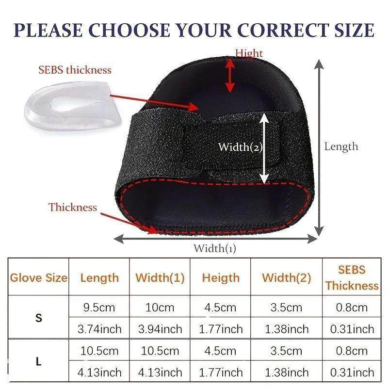 1pair Breathable Heel Brace with Gel Pads - Hook and Loop Fa