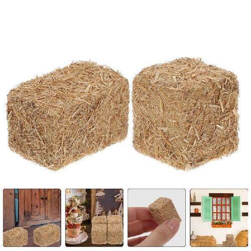 8 Pcs Simulated Mini Haystack Garden outside Fall Decor