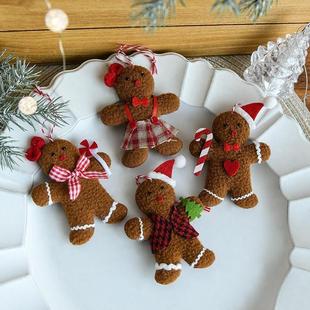 Man Gingerbread Christmas Tree Decor Brown Ornament Felt