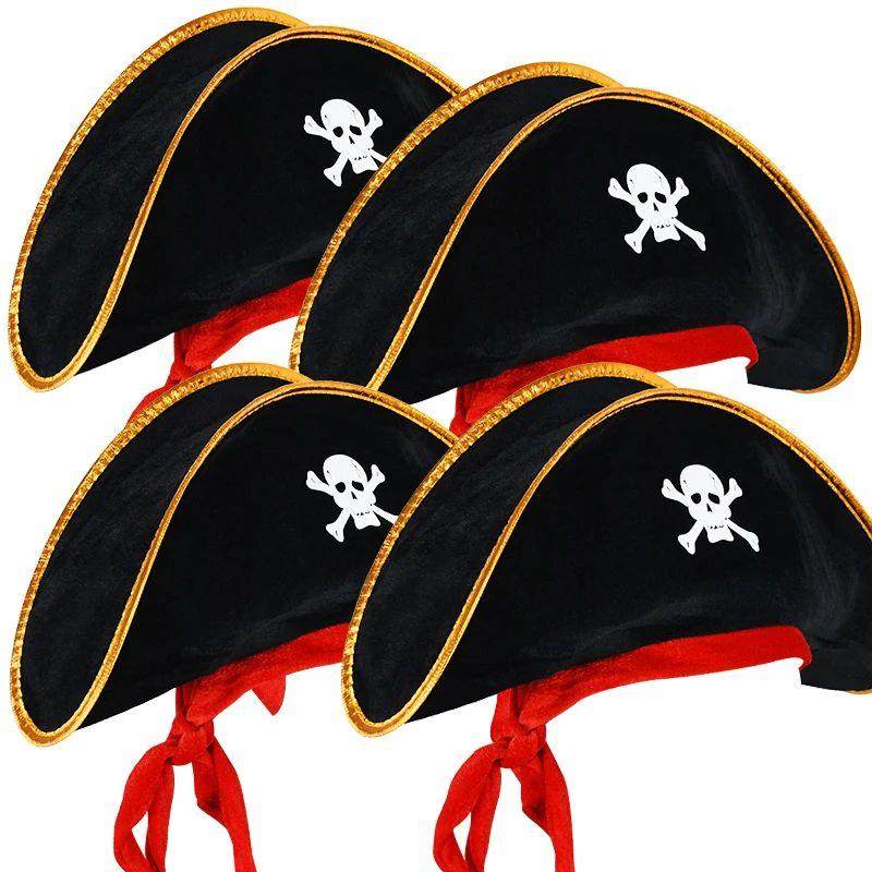 2pcs/set Pirate Hat And Pirate Skull Eye Patches Halloween C