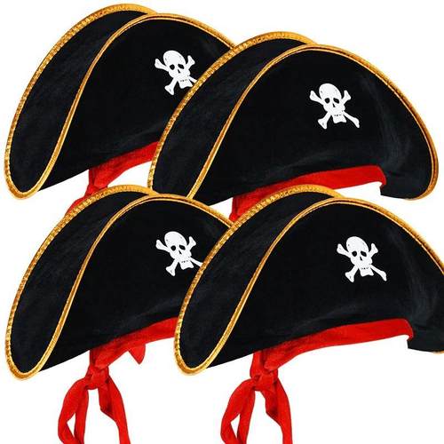 2pcs/set Pirate Hat And Pirate Skull Eye Patches Halloween C